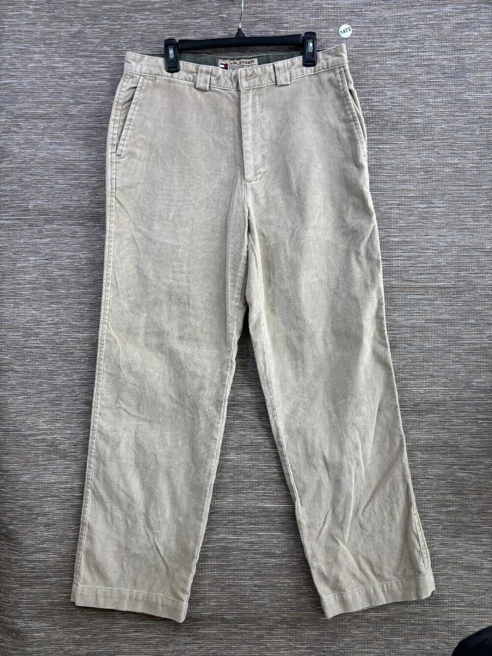 Vintage Tommy Hilfiger Khaki Pants Mens 34X32 Beige Corduroy Issue 2000